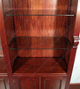 Solid Mahogany 6Ft Open Bookcase Bookshelf w/ Cabinet Storage