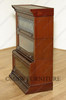 Mahogany 3-Stack Barrister Bookcase w/ Leaded Glass