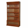 Mahogany Barrister Lawyer's Bookcase w/ Leaded Stained Glass