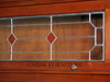 Mahogany Barrister Lawyer's Bookcase w/ Leaded Stained Glass