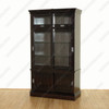 Solid Mahogany Espresso Bookcase Display Cabinet