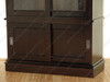 Solid Mahogany Espresso Bookcase Display Cabinet