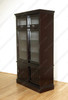 Solid Mahogany Espresso Bookcase Display Cabinet