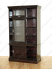 Solid Mahogany Espresso Bookcase Display Cabinet