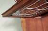 Walnut Lawyer's Barrister Display Bookcase w/ Leaded Glass