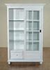 Vintage White Curio China Display Cabinet