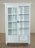 Vintage White Curio China Display Cabinet