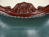 Elegant green leather executive Office chair