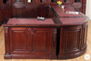 9ft Mahogany L-Shape Executive Office Desk w/Leather Top