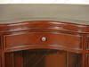 Mahogany Kidney Peanut Shaped Executive Office Desk w/ 9 Drawers & Brown Leather Top