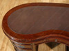 Mahogany Kidney Peanut Shaped Executive Office Desk w/ 9 Drawers & Brown Leather Top
