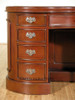 Mahogany Kidney Peanut Executive Office Desk w/ 9 Drawers & Leather Top