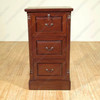 Solid Mahogany 3 Drawer File Filing Cabinet Chest
