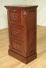 Solid Mahogany 3 Drawer File Filing Cabinet Chest