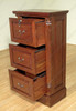 Solid Mahogany 3 Drawer File Filing Cabinet Chest