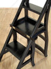 Black Convertible Ladder Chair Library Step Stool