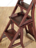 Solid Mahogany Convertible Library Chair Step Ladder Stool