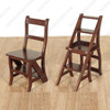 Solid Mahogany Convertible Ladder Benjamin Chair Library Step Stool