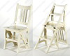 Solid Mahogany Distressed Cream Convertible Ladder Chair Library Step Stool