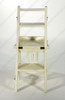 Solid Mahogany Distressed Cream Convertible Ladder Chair Library Step Stool