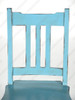 Solid Mahogany Distressed Light Blue Ladder Chair Library Step Stool