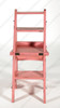Solid Mahogany Distressed Pink Ladder Chair Library Step Stool