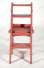 Solid Mahogany Rose Pink Convertible Ladder Chair Library Step Stool