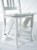 Solid Mahogany Distressed White Convertible Ladder Library Step Stool