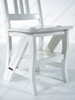 Solid Mahogany Distressed White Convertible Ladder Library Step Stool