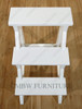 Solid Mahogany White Finish 3-Step Library Step Stool