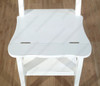 Solid Mahogany Wood White Convertible Ladder Chair Library Step Stool