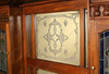 Walnut Distressed Canopy Pub Bar w/ Stained Glass