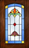 Walnut Distressed Canopy Pub Bar w/ Stained Glass
