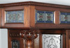 7ft Mahogany Canopy Pub Bar w/ Stained Glass
