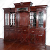 10ft Mahogany English Pub Bar w/ Stained Glass