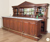 11.5ft Traditional Old‑World Mahogany Home Bar with Marble Top & Carved Back Bar