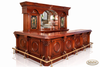 11ft L-Shape Pub Bar w/ Stained Glass &  Brass Rails
