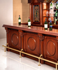 11ft L-Shape Pub Bar w/ Stained Glass &  Brass Rails