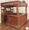 11ft Ornate Canopy Bar w/ Carved Figures