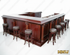 12ft Mahogany U Shape English Pub Bar Set w// 9 Barstools