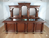 12ft English Mahogany Tavern Pub Bar w/ Marble Top & Deep Bartender Prep Area