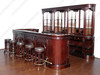 12ft Solid Mahogany Mirror back Pub Bar w/ 5 Bar Stools