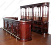 12ft Mahogany Mirror back Pub Bar w/ 5 Bar Stools