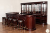 12ft Classic Cherry Pub Bar Set w/ 5 Leather Barstools