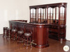 12ft Classic Cherry Pub Bar Set w/ 5 Leather Barstools