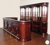 12ft Cherry L-Shape Pub Bar w/ Brass Rails