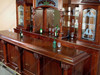 13ft Mahogany Traditional Pub Bar w/ Stained Glass