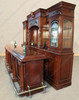 13ft Mahogany Traditional Pub Bar w/ Stained Glass