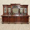 13ft Mahogany Traditional Pub Bar w/ Stained Glass