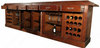 13ft Mahogany Traditional Pub Bar w/ Stained Glass